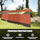image 3 of Outsunny Camping Windbreaks with Clear Windows, 725 x 140cm | Orange | Orange, Khaki, Clear | 725 x 140 cm