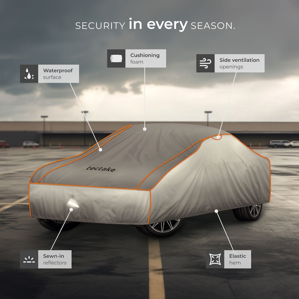 image 1 of Universal Car Cover Franz for Waterproof, Breathable, and Padded Protection | Grey | grey | XL (533 x 178 x 120 cm) | 1