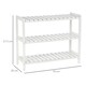 image 3 of HOMCOM 3-Tier Shoe Rack Wood Frame Slatted Shelves White