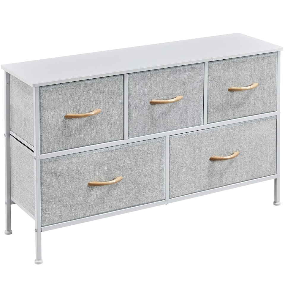 image 1 of Yaheetech Wide Fabric Organizer with 5 Drawers Dark Grey Grey | Light Grey