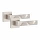 image 2 of Golden Grace 1 Pair Modern Nova Premium Design Door Handles on Square Rose in Satin Nickel Finish with 3" Ball Bearing Hinges and 2.5" Tubular Latch Grey