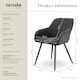 image 6 of Dining Chair Marilyn - corduroy look, upholstered, armchair, continuous backrest - Set of 4 Grey | Anthracite/Black