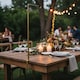 image 6 of Gold Metal Table Clamp Pole Hook Rail Stand Garden Lantern Hanger Party Rod | Gold | Set of 2