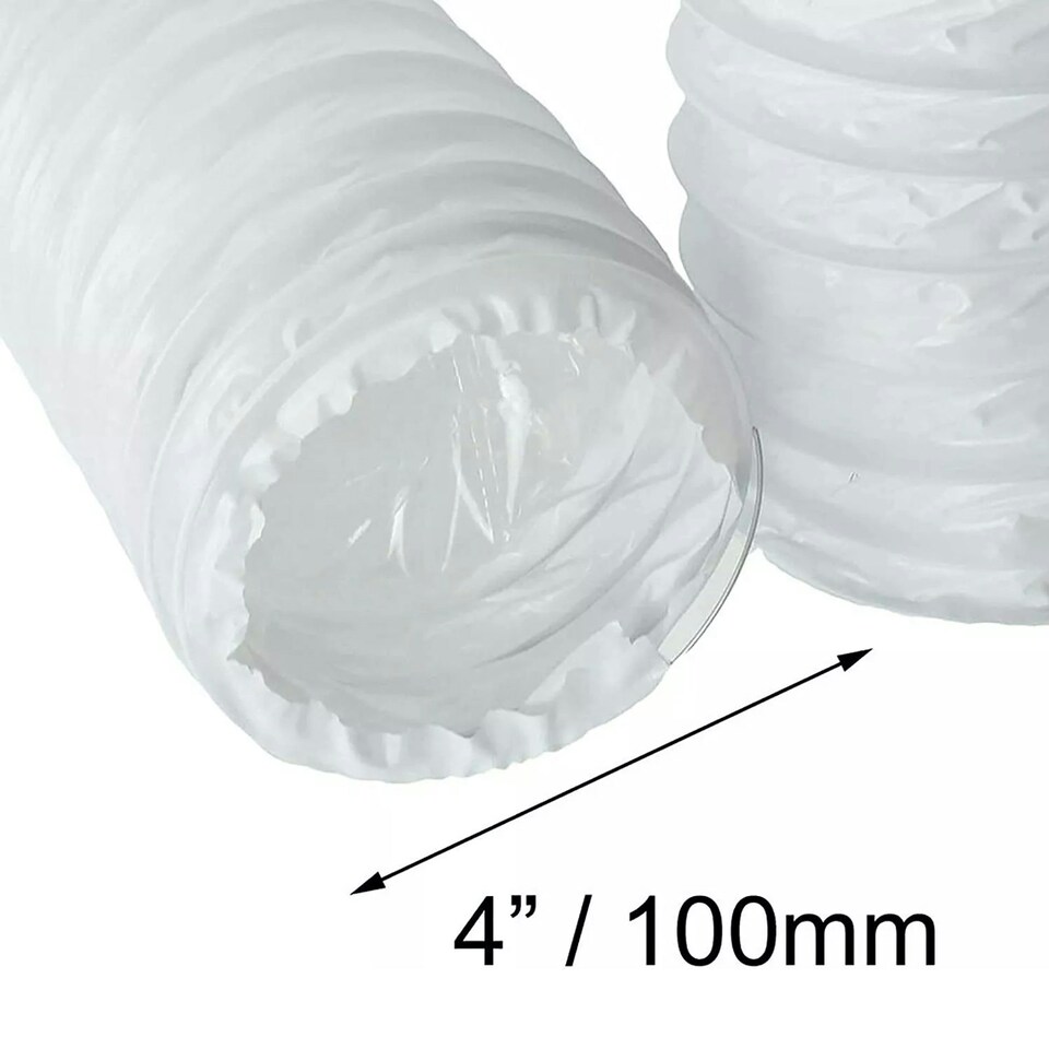 image 1 of SPARES2GO 4m Vent Hose + Connection Adapter Kit for Hotpoint Tumble Dryer