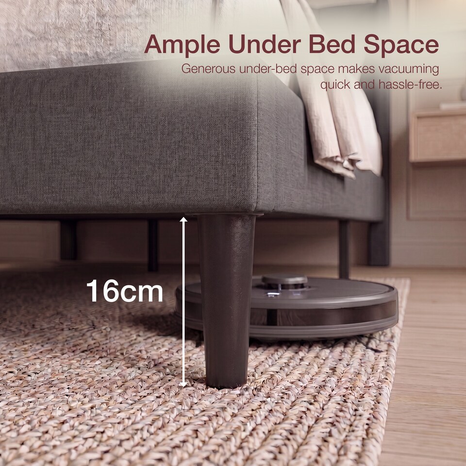 image 1 of Vida Designs Vianna Dark Grey Linen Fabric Bedroom Bed Frame - King Size