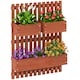 image 1 of Outsunny Wooden Garden Planters with Trellis Wall-mounted Raised Bed Brown