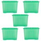 image 1 of Wham Crystal 5 x 80L Stackable Plastic Storage Boxes with Lids Green