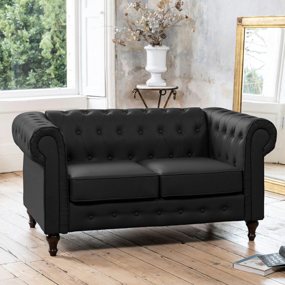 image 1 of Richland 2 Seat Sofa - Black