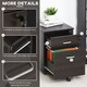 image 5 of Vinsetto 2-Drawer Locking Office Filing Cabinet 5 Wheels Rolling Storage Brown