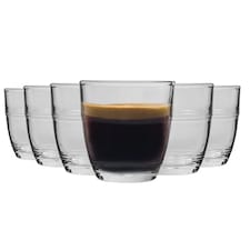 Duralex Gigogne Shot Glass Espresso Cups - 90ml Drinking Glasses - Pack of 6 | Clear | Clear