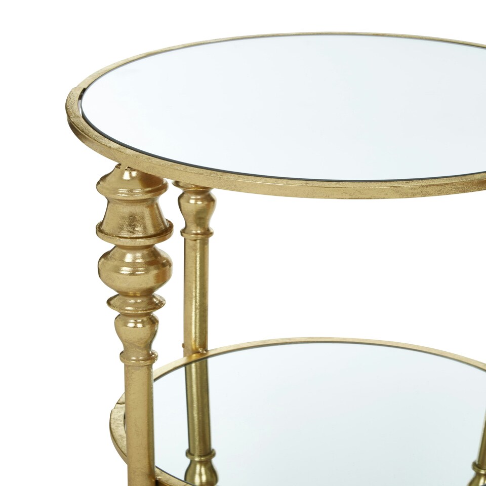 image 1 of Marcia 2 Tier Gold Finish Side Table Gold