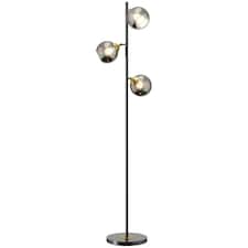 HOMCOM Modern Floor Lamp with Glass Global Shade, 3 Light, for Living Room