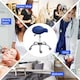 image 5 of HOMCOM Cosmetic Stool 360 Rotate Height Adjustable Salon Massage Spa Chair Hydraulic Rolling Faux Leather Saddle Stool Mobility, Dark Blue