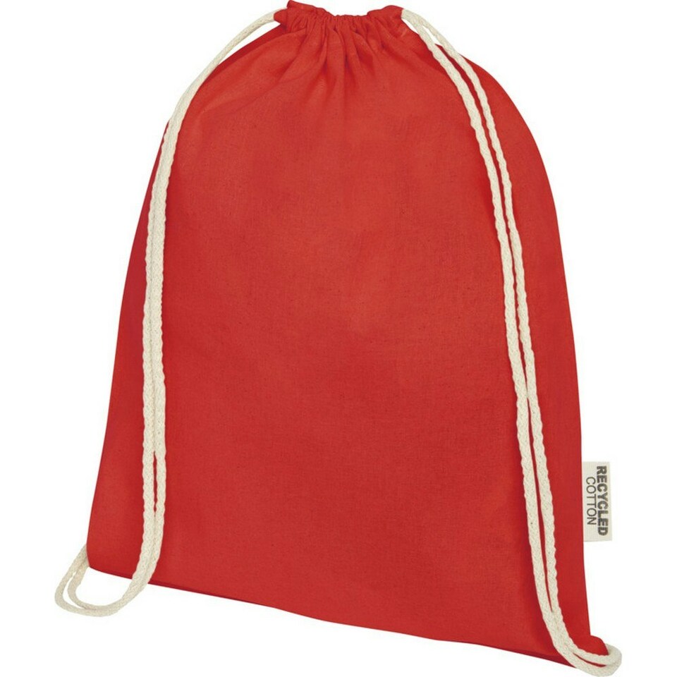 image 1 of Oregon Recycled Cotton Drawstring Bag - Red - One Size Red | One Size