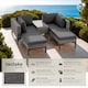 image 2 of Garden Furniture Set Bellaria - 2 armchairs, 2 stools, side table, thick seat cushions | Grey | grey | 169,50 x 204 x 74 cm | 1