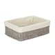 image 1 of Medium Wicker Grey Wash Lined Storage Tray | Grey | Grey Wash
