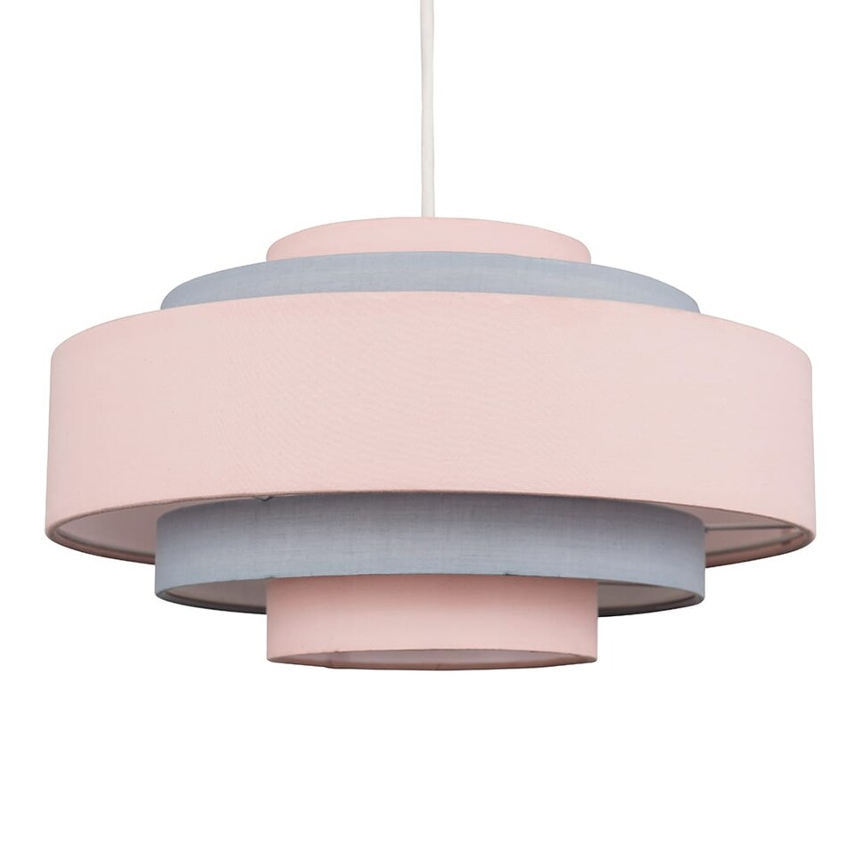 image 1 of ValueLights Hampshire Pink Ceiling Pendant Shade & Bulb | Pink