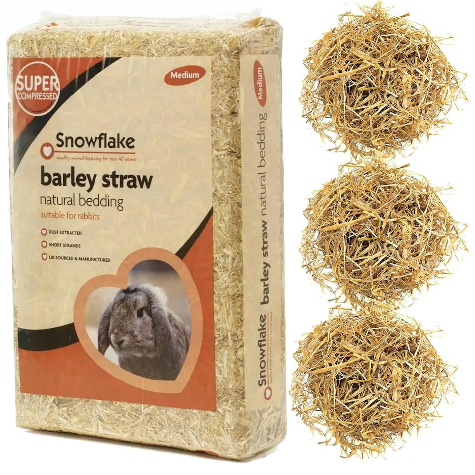 image 1 of 3 x 1.6 KG Soft Flake Barley Straw Animal Bedding For Small Animals