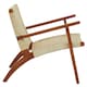 image 4 of Interiors by Premier Rattan Woven Reclined Wood Chair, Wooden Frame Rattan Patio Chair, Rattan Outdoor Chair for Garden