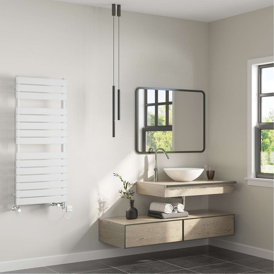 image 1 of Typhoon - White Dual Fuel Towel Rail H1156mm x W500mm Standard