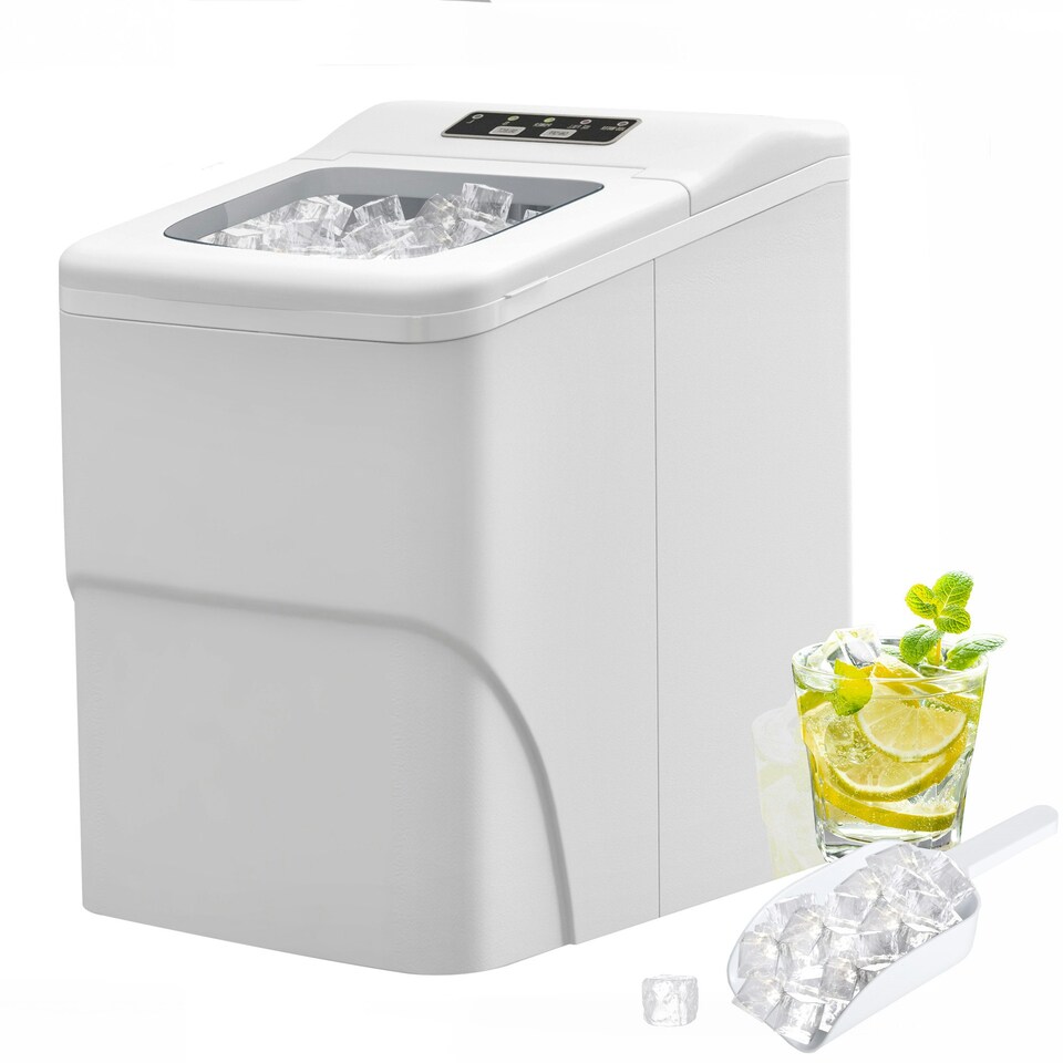 image 1 of HOMCOM Ice Maker 12kg/24H Production with Scoop Basket for Home Office Black