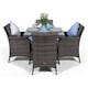 image 2 of Savannah Square 4 Seater Rattan Patio Dining Set | Grey | Grey