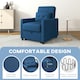 image 3 of HOMCOM Pull Out Chair Bed, Sleeper Chair with Pillow, Side Pockets, Blue