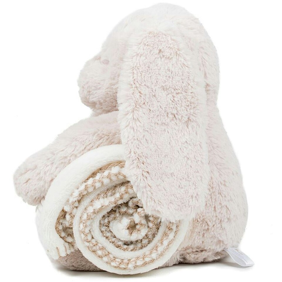 image 1 of Mumbles Childrens/Kids Cute Plush Rabbit Toy With Blanket - Cream - One Size
