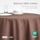 image 2 of Homescapes Chocolate Brown Cotton Round Tablecloth - 178 cm Brown