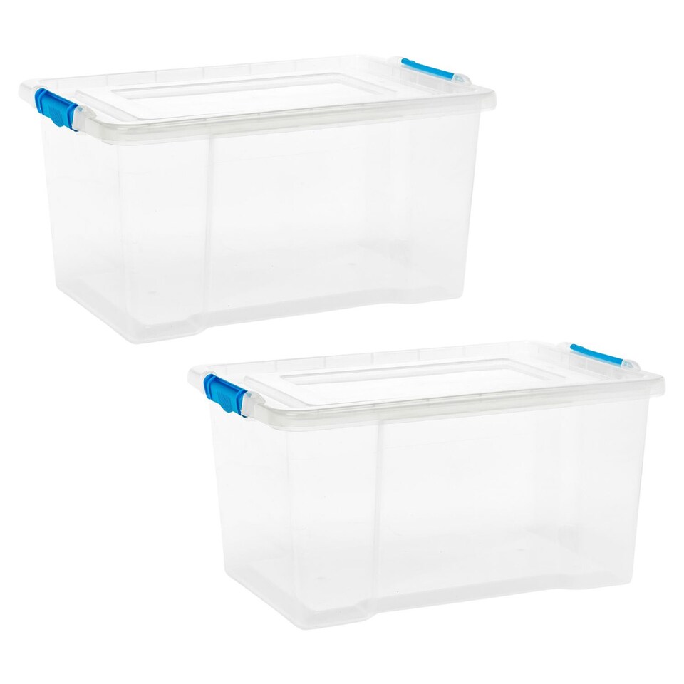 image 1 of Medium Under Bed Clear Storage Box | Clear | 2