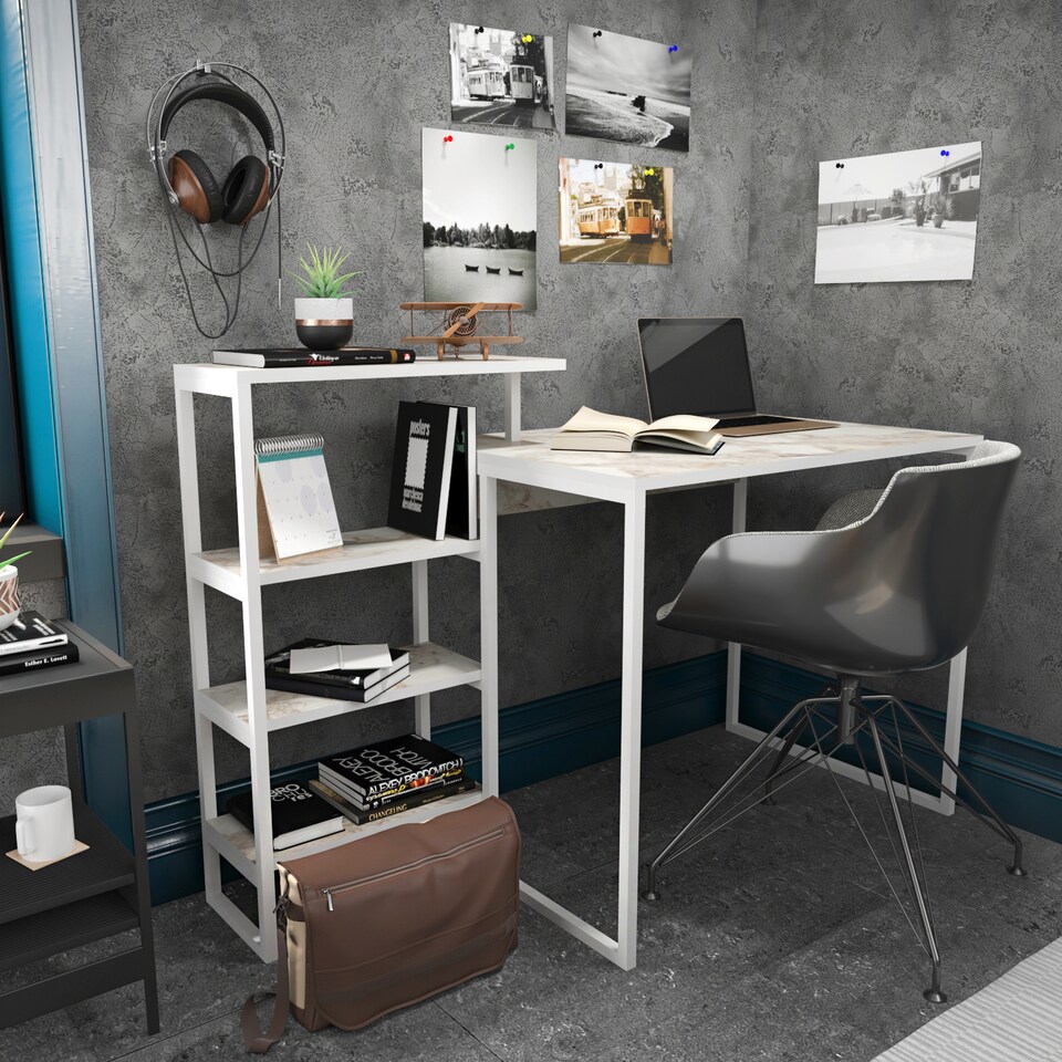 image 1 of Decorotika Rino 133 cm Computer Desk with Included Shelving Unit