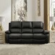 image 2 of Faux Leather 3 Seat Reclining Sofa In Black