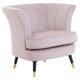image 2 of Interiors by Premier Dusty Pink Velvet Scalloped Chair, Long-lasting Scallop Chair Velvet, Body Supportive Scalloped Armchair