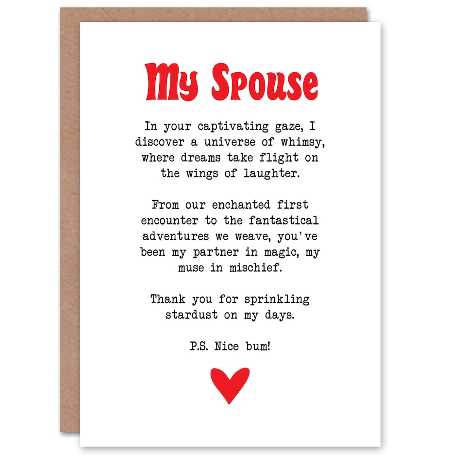 image 1 of Greeting Card Love Poem Whimsy Magic Spouse Romantic Poetry Fun