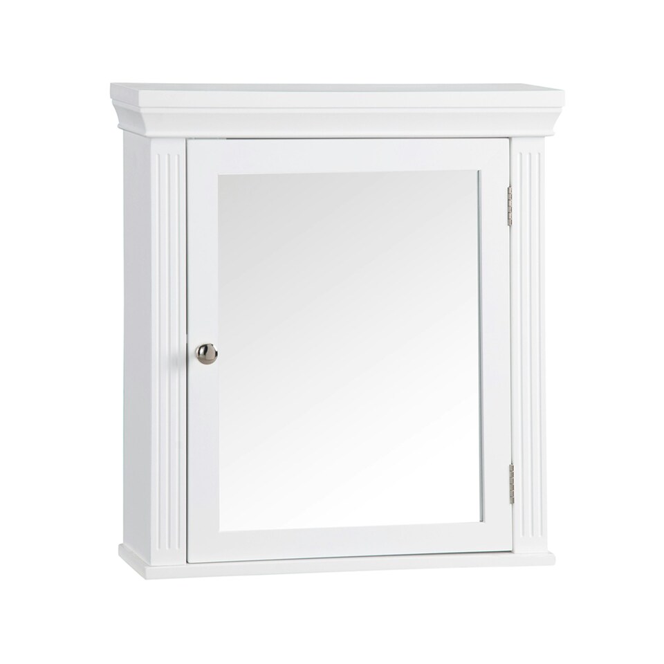 image 1 of Teamson Home Wooden Bathroom Medicine Cabinet Mirror White