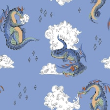 Cath Kidston Dragon Wallpaper - Multicoloured - 10m x 53cm