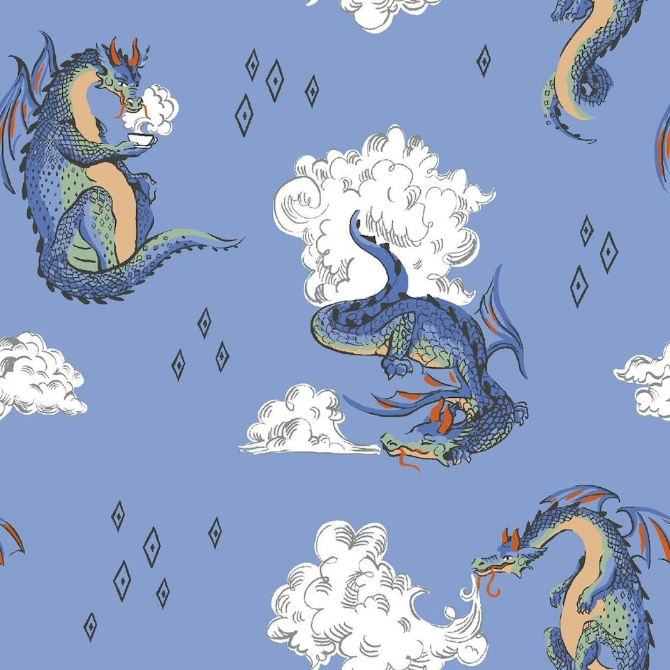 Cath Kidston Dragon Wallpaper - Multicoloured - 10m x 53cm