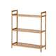 image 1 of Living and Home 3 Tier Bamboo Wood Storage Shelf Rack- 68cm W x 25cm D x 71cm H
