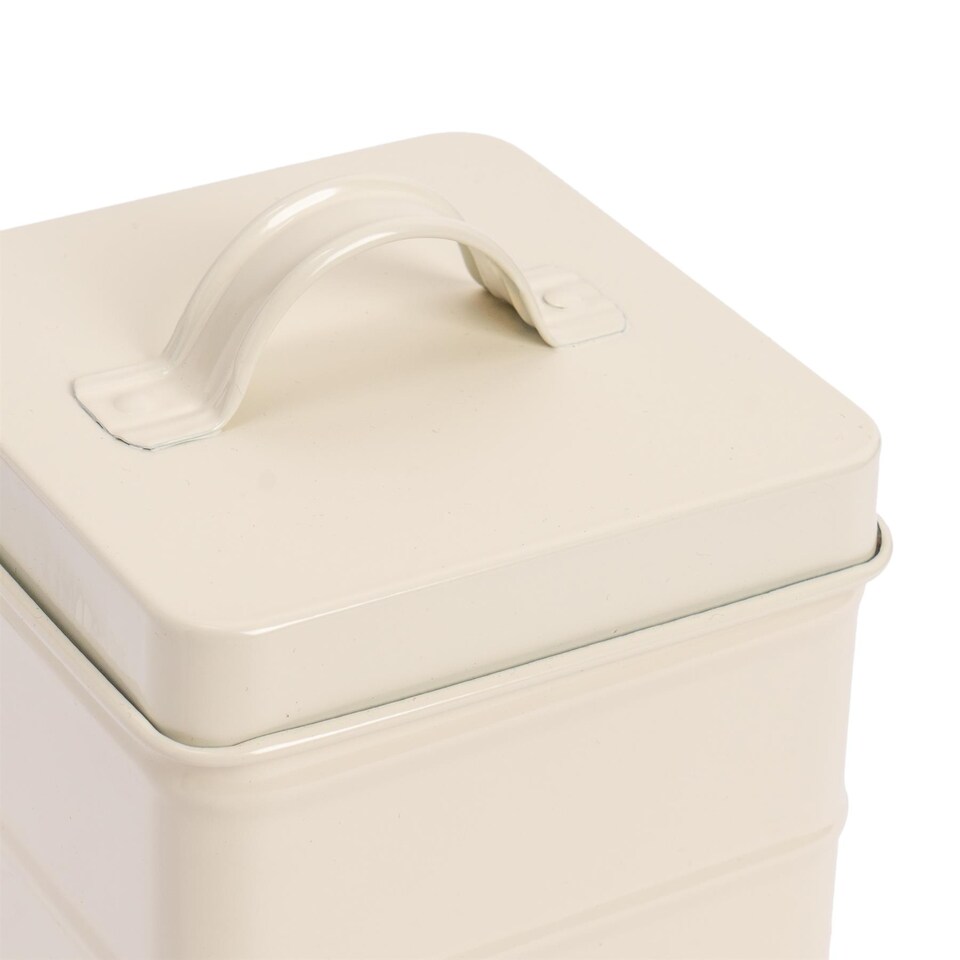 image 1 of Harbour Housewares Vintage Metal Kitchen Sugar Canister - Cream