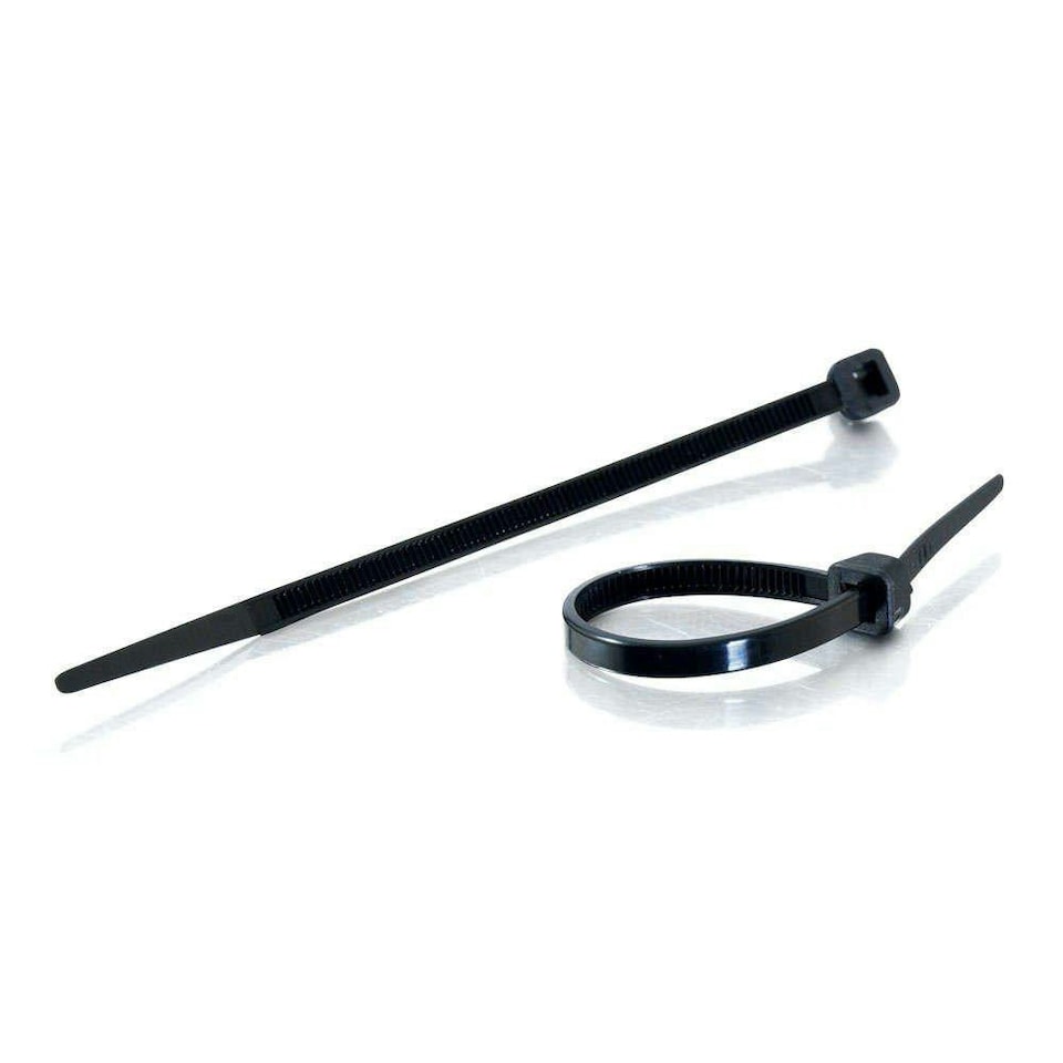 image 1 of 200 Black Nylon Cable Ties 200mm x 4.8mm