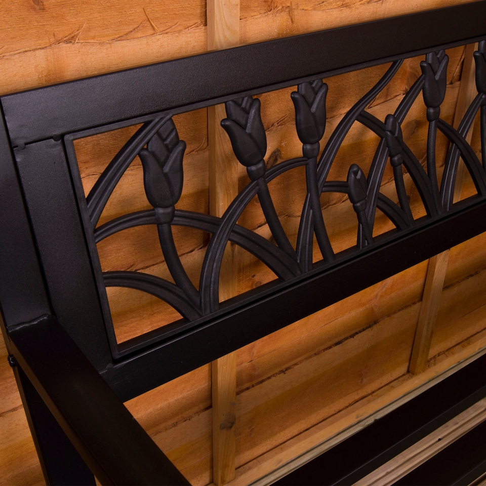 image 1 of Garden Vida 3 Seater Steel Garden Bench Outdoor Patio Seating, Tulipo