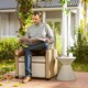 image 10 of Outsunny Rattan Garden Recliner Sun Lounger w/ Flip Table 