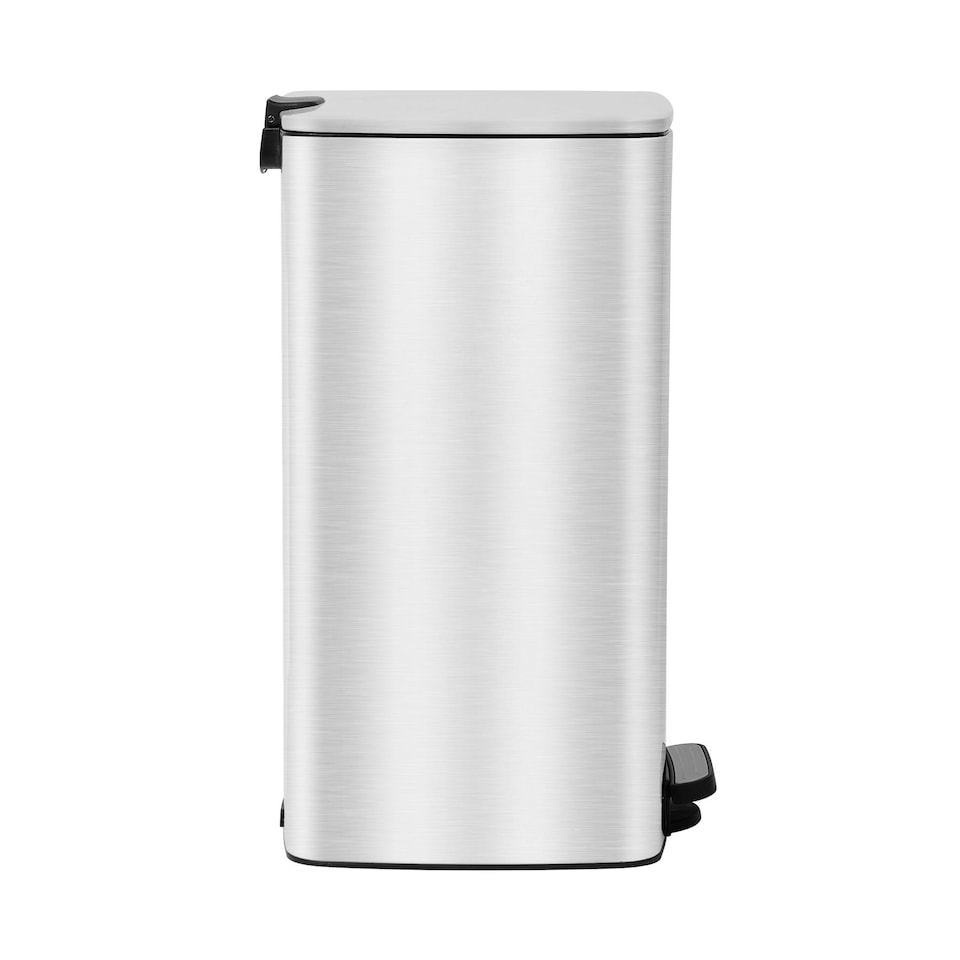 image 1 of Harbour Housewares Square Stainless Steel Kitchen Pedal Bin - 30L - Brushed | Silver | Brushed