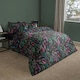 image 2 of OHS Botanical Floral Duvet Cover and Pillowcase Bedding Set, Double - Black