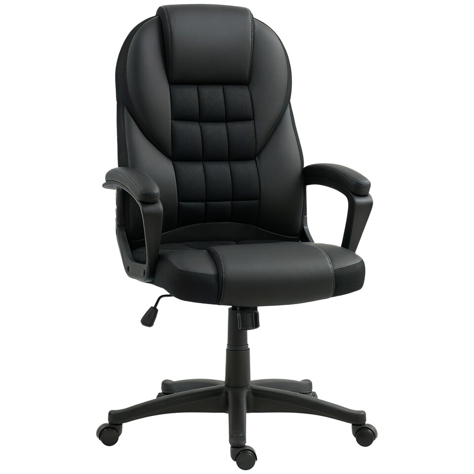 image 1 of HOMCOM Executive Office Chair High Back Computer Chair with Armrests Black