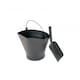image 1 of Heavy Duty Steel Fireplace Coal Bucket Scuttle Hod with Shovel