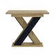 image 1 of Dining Table Extendable 120-160cm Extending Oak Finish Top Black X Frame Leg 6-8 Seater - Xia