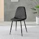 image 3 of Furniturebox 2x Corona Black Leg Black Faux Leather Dining Chair