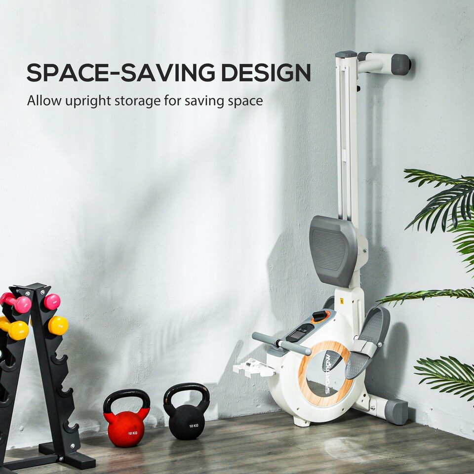 image 1 of SPORTNOW 16-Level Magnetic Rowing Machine with LCD Monitor, Black