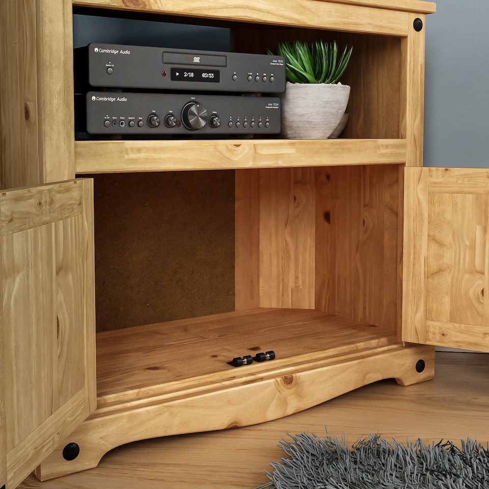 image 1 of Vida Designs Corona Corner TV Unit Stand, Solid Pine Wood